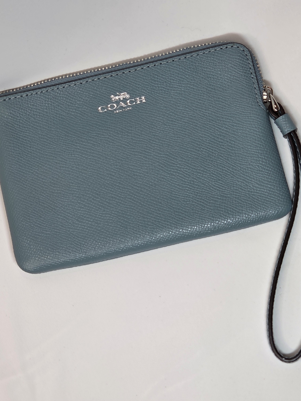 Coach Teal Leather Wristlet Wallet New With Tags